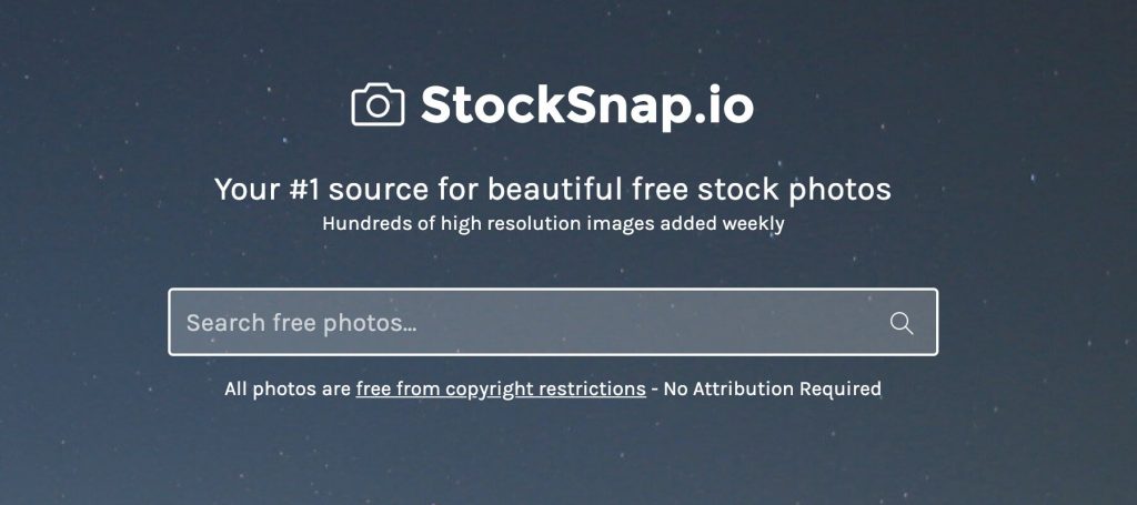 StockSnap home page